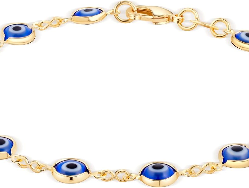 18K Gold Plated Multicolored Evil Eye Bracelet for Women - Made in Brazil