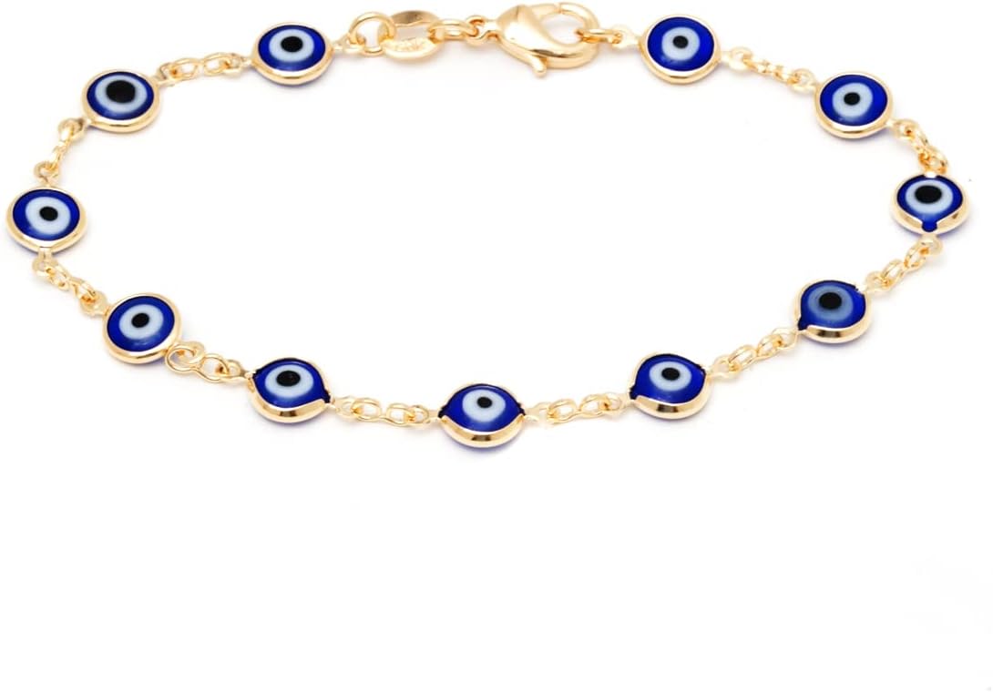 18K Gold Plated Multicolored Evil Eye Bracelet for Women - Made in Brazil - Image 3