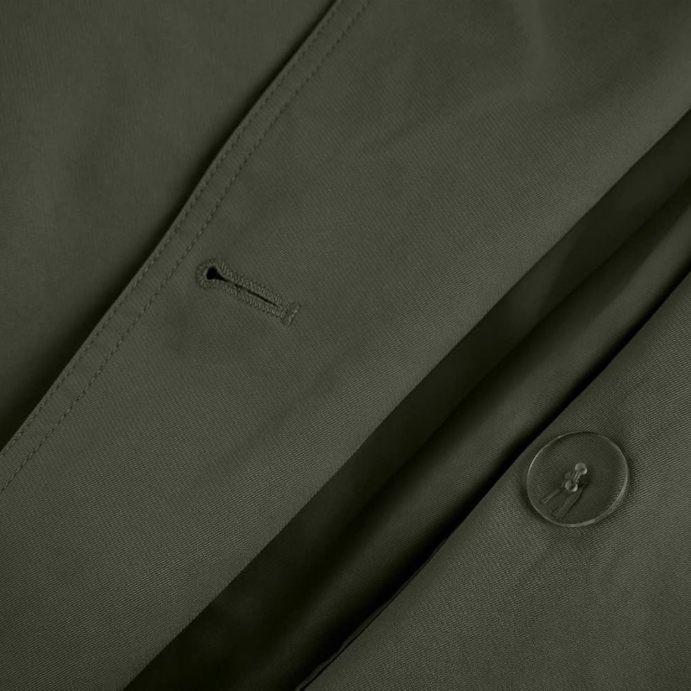 Mens Double Breasted Trench Coat Notched Lapel Casual Slim Fit Long Windbreaker Overcoat - Image 8