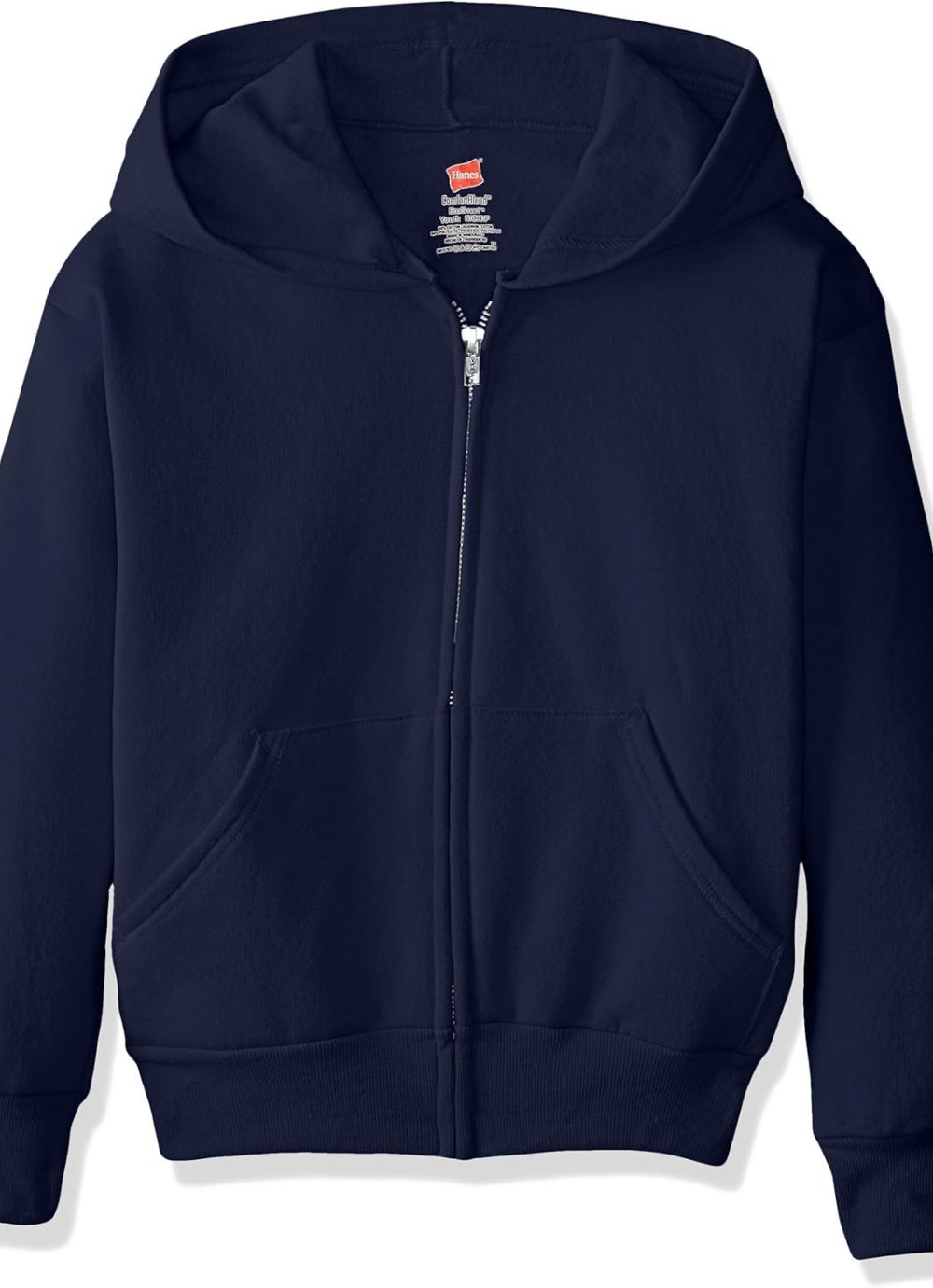 Boys' EcoSmart Full Zip Hooded Jacket, Navy, Large
