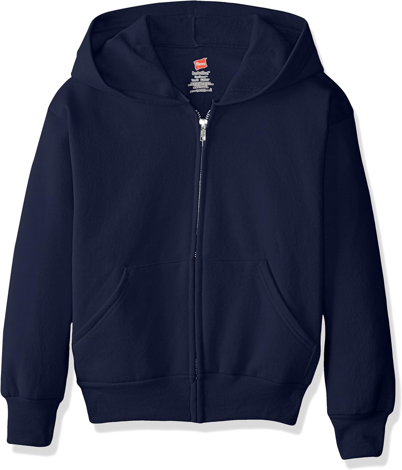 Boys' EcoSmart Full Zip Hooded Jacket, Navy, Large