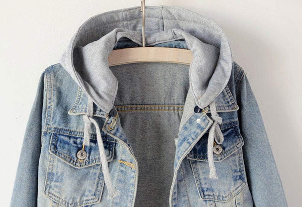 Women's Casual Detachable Hoodie Denim Jacket - Image 3